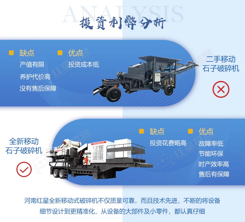 以二手移動(dòng)碎石機(jī)為例，二手打石機(jī)不建議入手